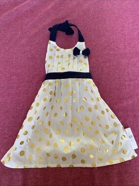 NWT- Anthropolgie girls gold polka-dot 
Apron